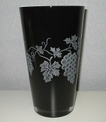 Gravure sur verre Vase noir vigne